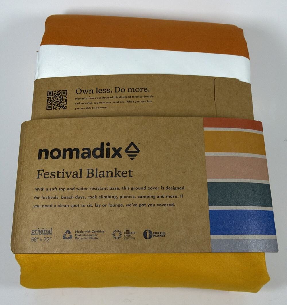 Nomadix Festival Blanket - Retro Stripes - 58”x72” FT-STRP-105 - New